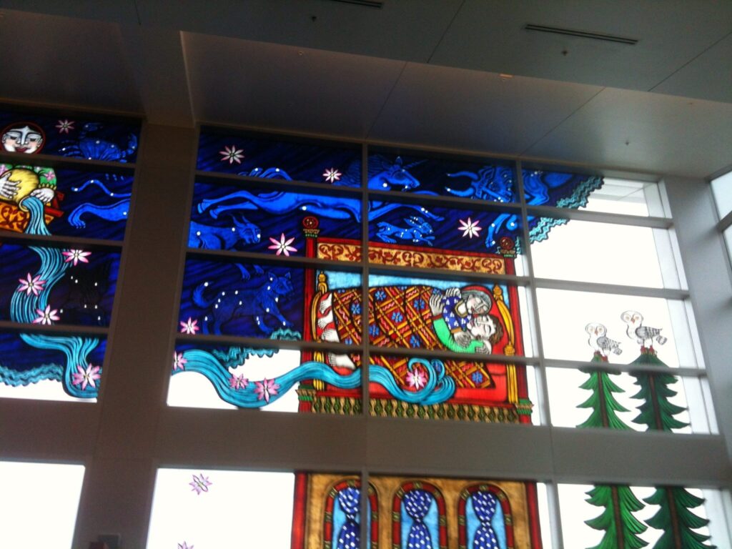 Right edge of the mural in the Sea-Tac airport